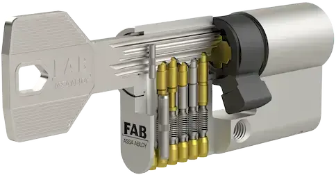 Bezpečnostní cylindrická vložka FAB 3 oboustranná 30 x 35 mm s prostupovou spojkou