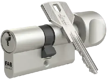 Bezpečnostní cylindrická vložka FAB 3 oboustranná 50 x 50 mm s velkým knoflíkem