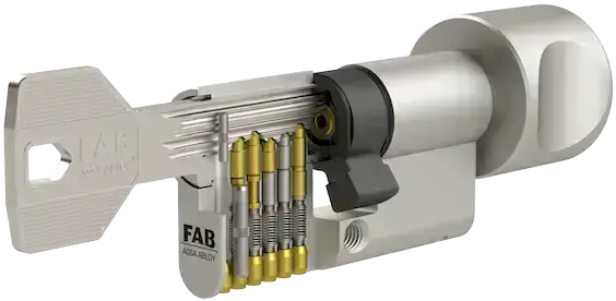 Bezpečnostní cylindrická vložka FAB 3 oboustranná 50 x 50 mm s velkým knoflíkem