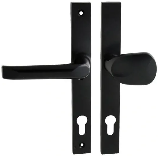 Bezpečnostní dveřní kování WA FELIX H2 bez krytu 90 mm klika/madlo černá