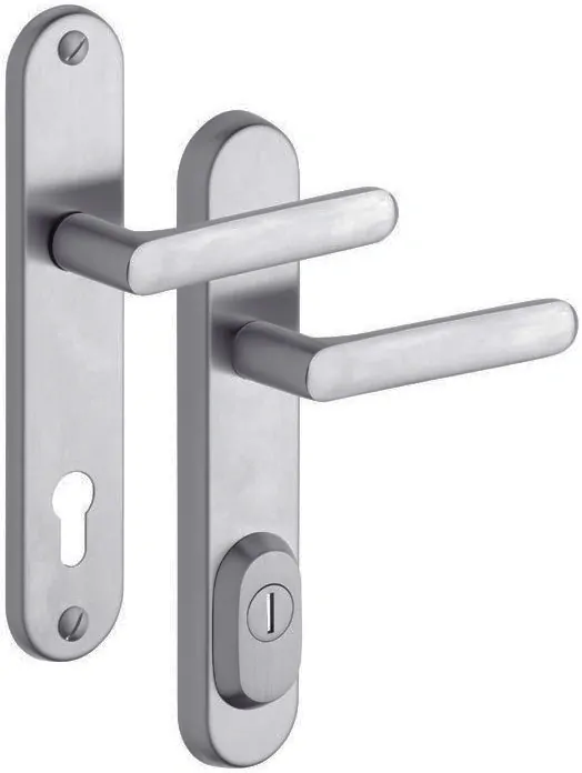 Bezpečnostní dveřní kování ROSTEX R4/O EXCLUSIVE s krytem 72 mm klika/klika chrom saténový