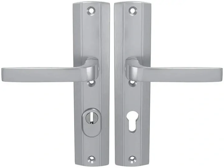 Bezpečnostní dveřní kování AXA PRESTIGE PLUS s krytem 72 mm klika/klika přírodní elox