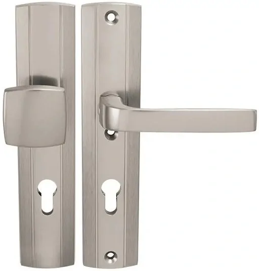 Bezpečnostní dveřní kování AXA PRESTIGE bez krytu 72 mm klika/madlo nerez elox