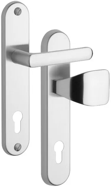 Bezpečnostní dveřní kování ROSTEX 802/O EXCLUSIVE bez krytu 72 mm klika/madlo nerez matný