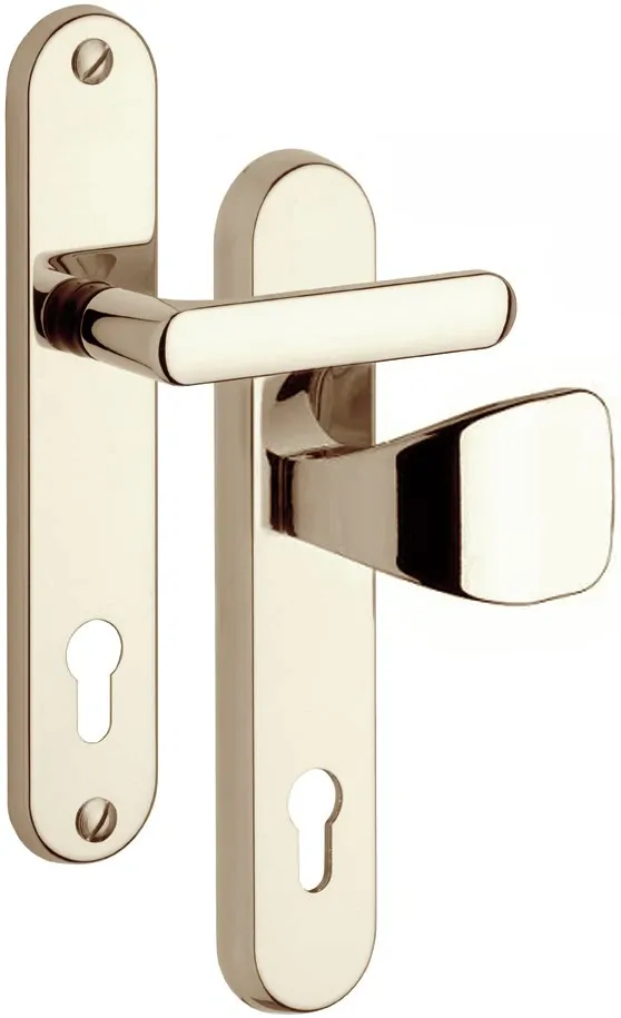 Bezpečnostní dveřní kování ROSTEX 802/O EXCLUSIVE bez krytu 72 mm klika/madlo titan lesklý