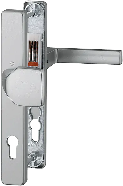 Bezpečnostní dveřní kování AUSTIN bez krytu 92 mm klika/madlo ocel elox