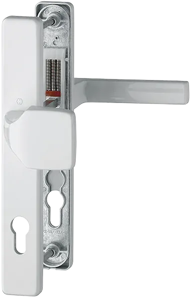 Bezpečnostní dveřní kování AUSTIN bez krytu 92 mm klika/madlo bílá