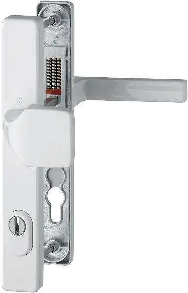 Bezpečnostní dveřní kování AUSTIN s krytem 92 mm klika/madlo bílá