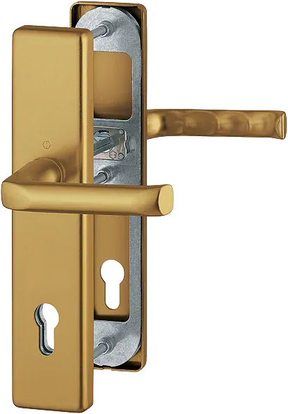 Bezpečnostní dveřní kování LONDON bez krytu 92 mm klika/klika bronz elox