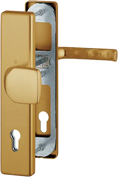 Bezpečnostní dveřní kování LONDON bez krytu 92 mm klika/madlo bronz elox