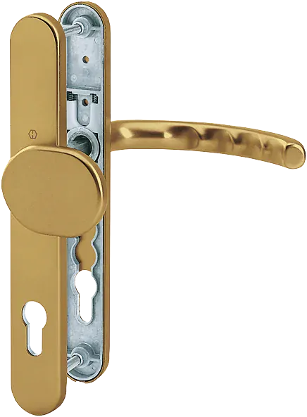 Bezpečnostní dveřní kování LUXEMBOURG bez krytu 92 mm klika/madlo bronz elox