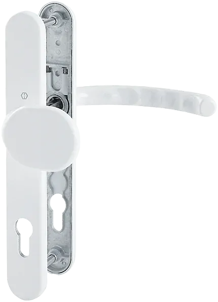 Bezpečnostní dveřní kování LUXEMBOURG bez krytu 92 mm klika/madlo bílá