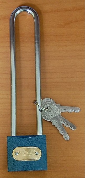 Visací zámek FORMAN XLS FE na klíč 12-38 mm modrý