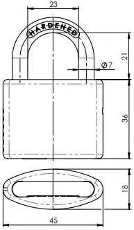 Visací zámek FAB 30H/45 na klíč modrý
