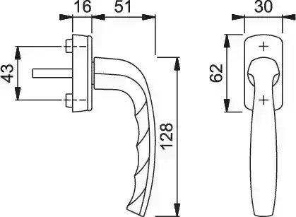 Okenní klika NEW YORK SECUSTIK 45° bílá