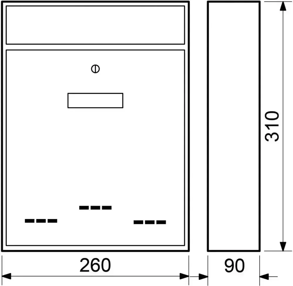 Poštovní schránka BK.20.D.S 260 x 310 x 90 mm stříbrná