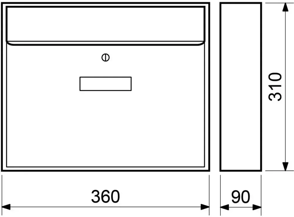 Poštovní schránka BK.31.S 360 x 310 x 90 mm šedá