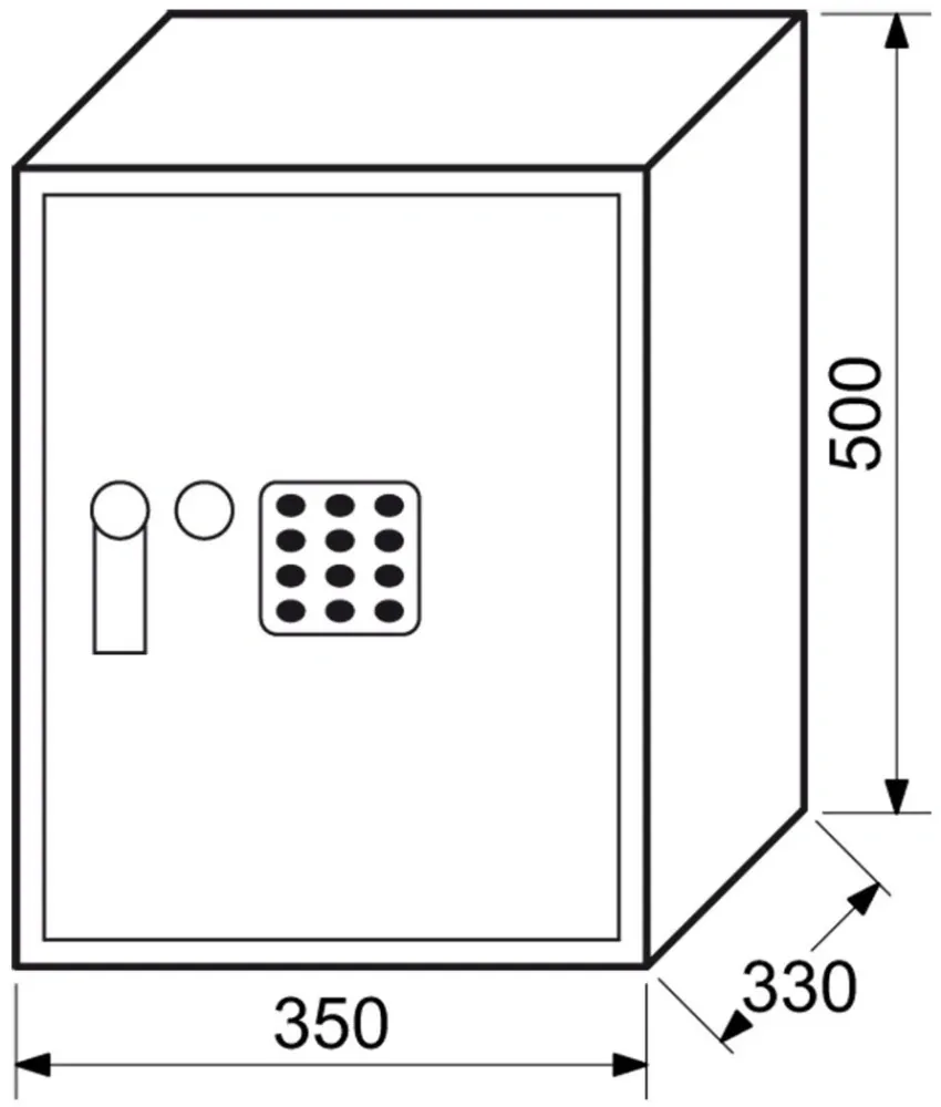 Sejf RS.50.EDK s elektronickým zámkem 350 x 500 x 330 mm šedý
