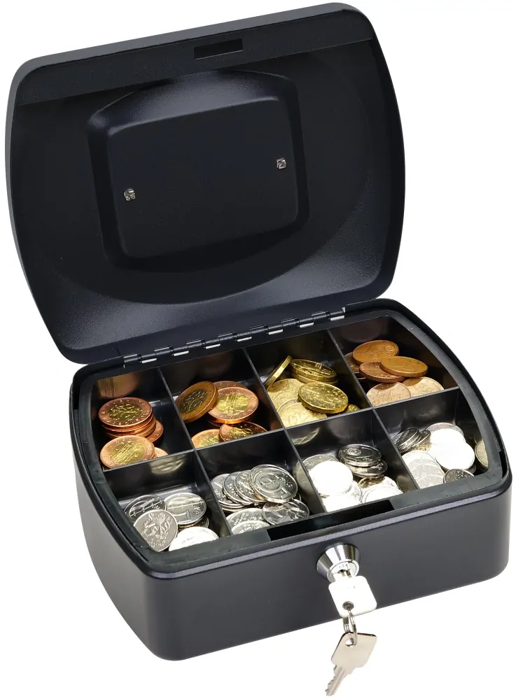 Pokladnička TS.0130.C na klíč 200 x 165 x 90 mm černá