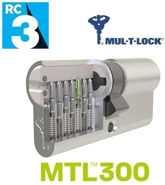 Bezpečnostní cylindrická vložka MUL-T-LOCK MTL300 oboustranná 30 x 45 mm s prostupovou spojkou
