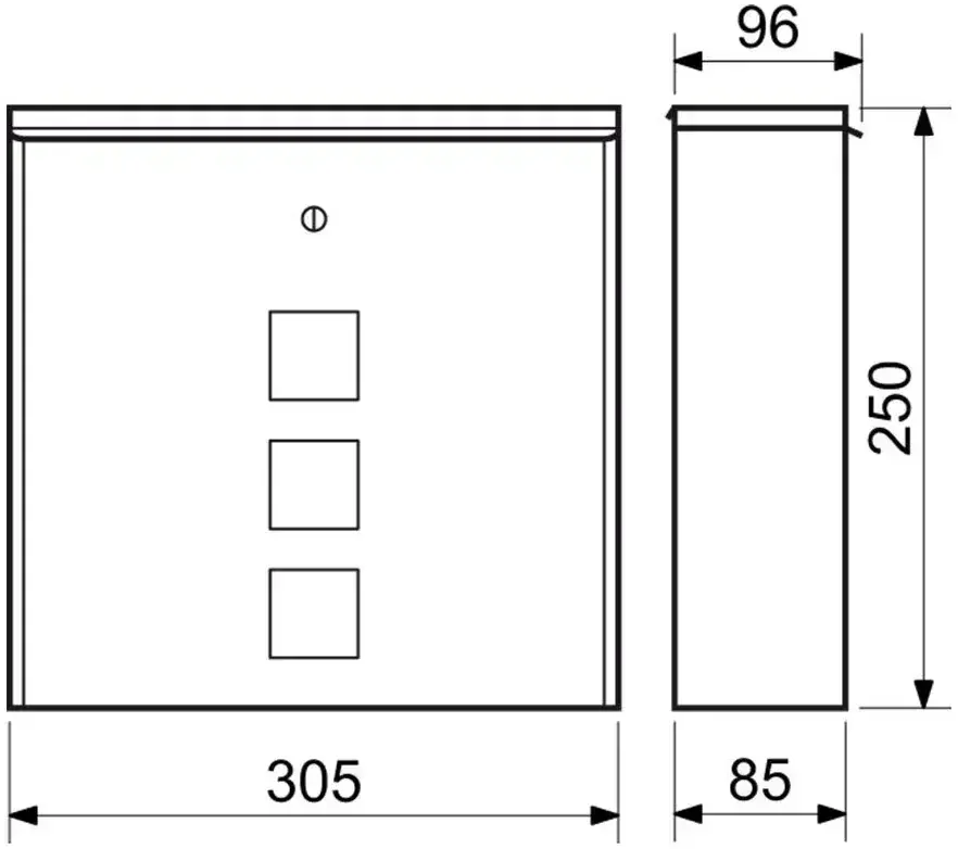 Poštovní schránka BK.209.N 305 x 250 x 85 mm nerez