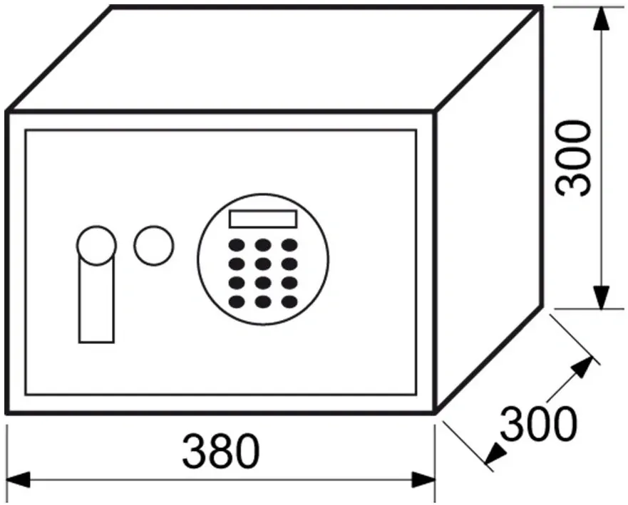 Sejf RS.30R.LA s elektronickým zámkem 380 x 300 x 300 mm šedý
