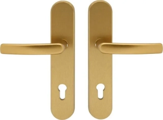 Bezpečnostní dveřní kování R111 bez krytu 72 mm klika/klika bronz elox