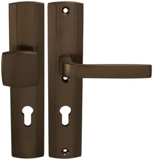 Bezpečnostní dveřní kování AXA PRESTIGE bez krytu 72 mm klika/madlo bronz elox