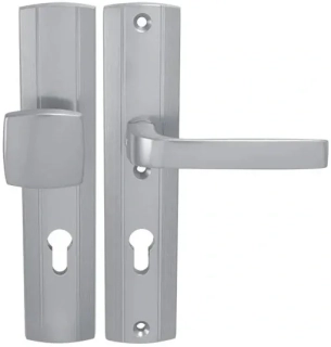 Bezpečnostní dveřní kování AXA PRESTIGE bez krytu 72 mm klika/madlo přírodní elox