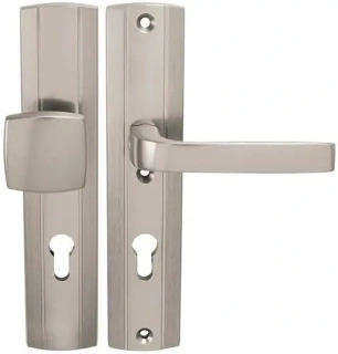 Bezpečnostní dveřní kování AXA PRESTIGE bez krytu 72 mm klika/madlo nerez elox