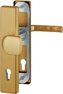 Bezpečnostní dveřní kování LONDON bez krytu 92 mm klika/madlo bronz elox