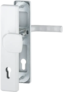 Bezpečnostní dveřní kování LONDON bez krytu 92 mm klika/madlo bílá