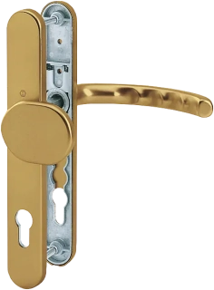 Bezpečnostní dveřní kování LUXEMBOURG bez krytu 92 mm klika/madlo bronz elox