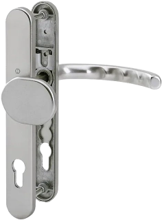 Bezpečnostní dveřní kování LUXEMBOURG bez krytu 92 mm klika/madlo ocel elox