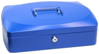 Pokladnička TS.0110.C na klíč 330 x 235 x 90 mm modrá