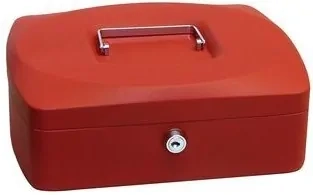 Pokladnička TS.0120.C na klíč 250 x 185 x 90 mm červená