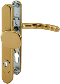 Bezpečnostní dveřní kování LUXEMBOURG s krytem 92 mm klika/madlo bronz elox