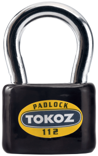 Visací zámek TOKOZ 112/45 na klíč červenočerný