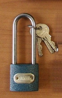 Visací zámek FORMAN LS FE na klíč 12-38 mm modrý